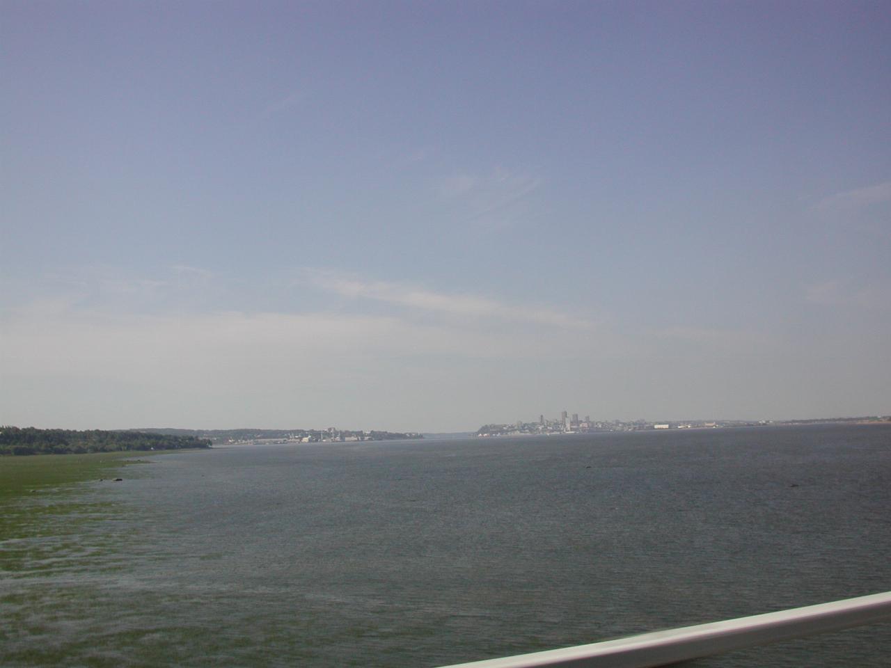 Quebec City as seen from tour bus heading towards Île d'Orleans