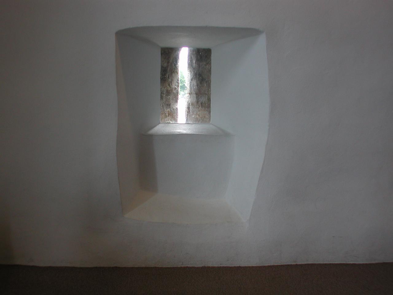 Restored Fort Chambly maintains some old features, such as this slit for observing and firing through in safety