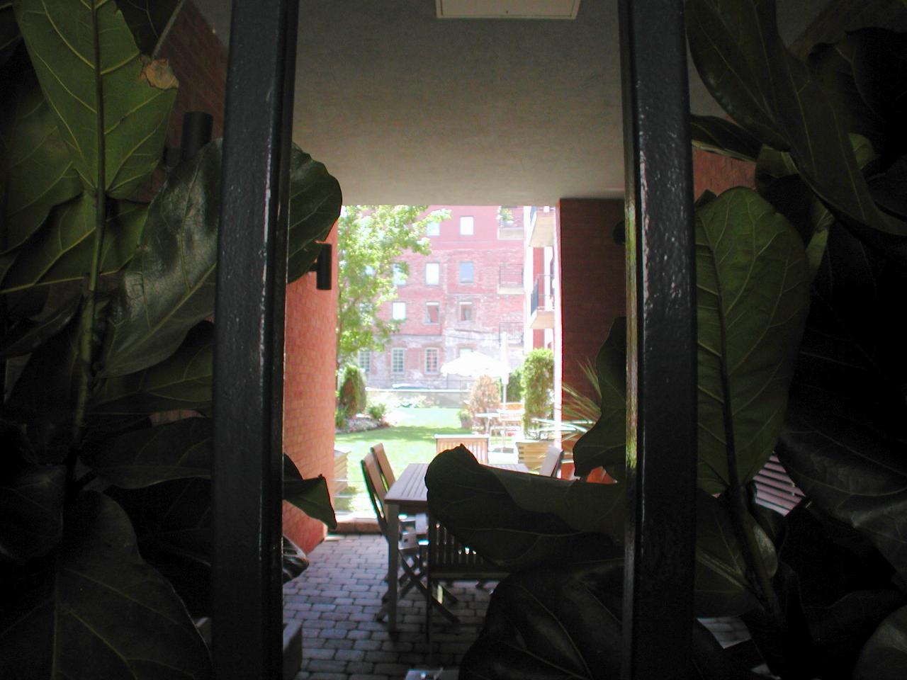 A private garden inside an apartment building