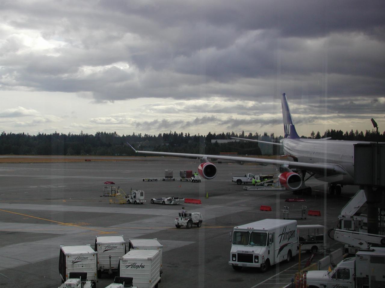 KPLU Viking Jazz: SAS Airbus A340 at Seatac before departure for Copenhagen