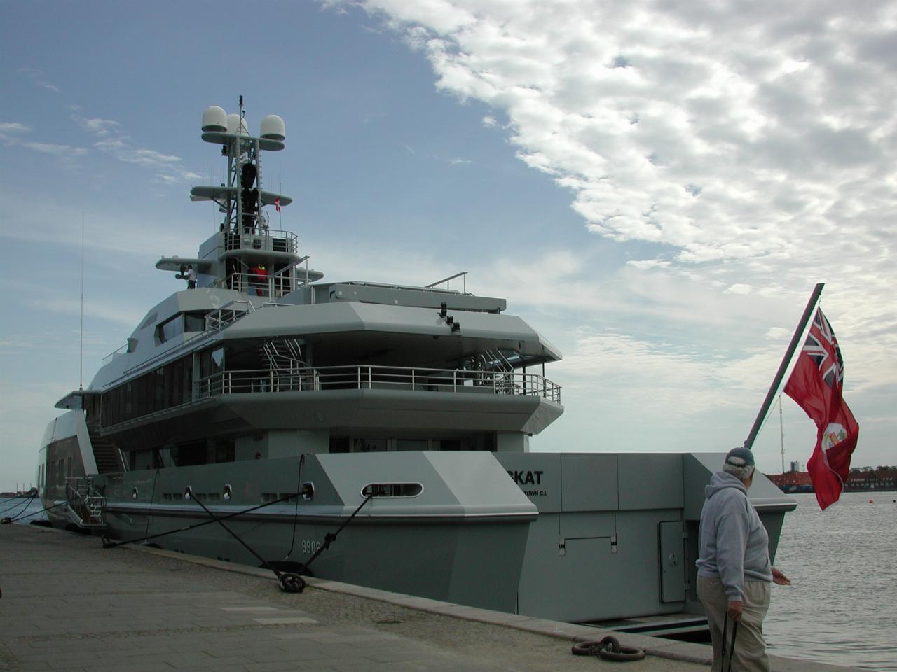KPLU Viking Jazz: Tom admiring private boat at Amelienhaven