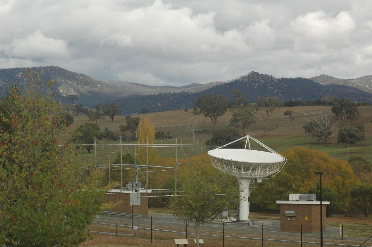 Small dish and handheld UHF antenna, autumn colours