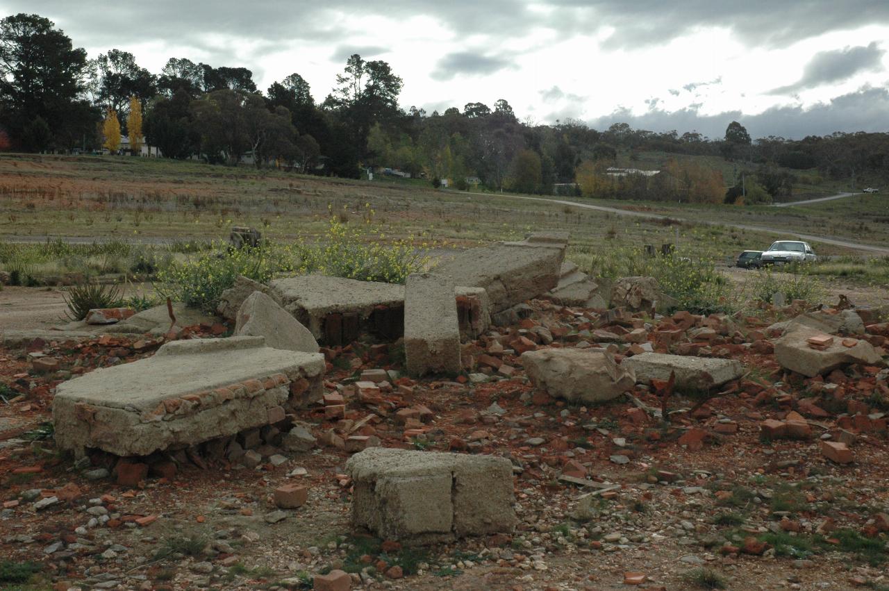 Rubble from drowned building