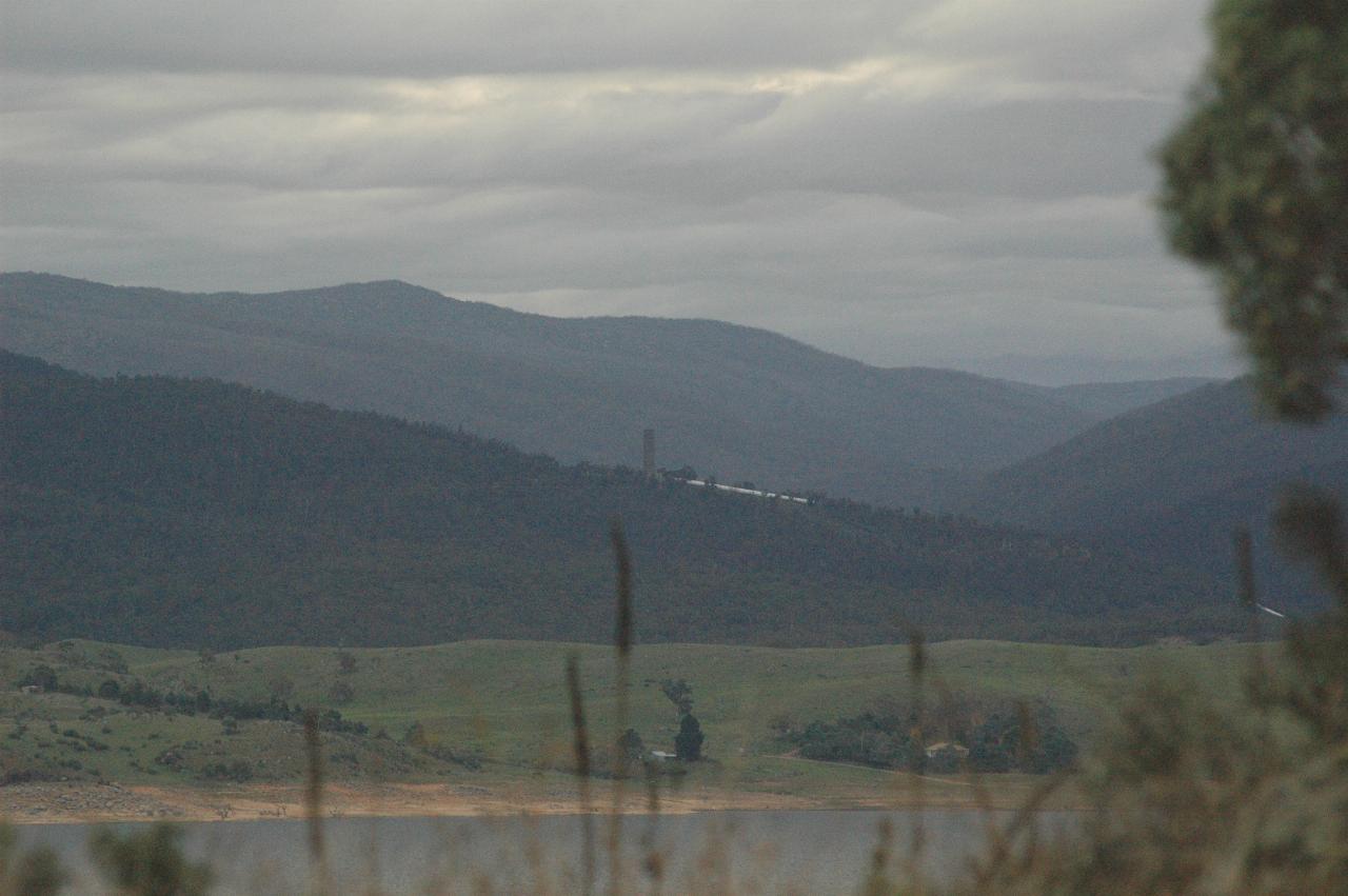 Telephoto view across Lake Jindabyne